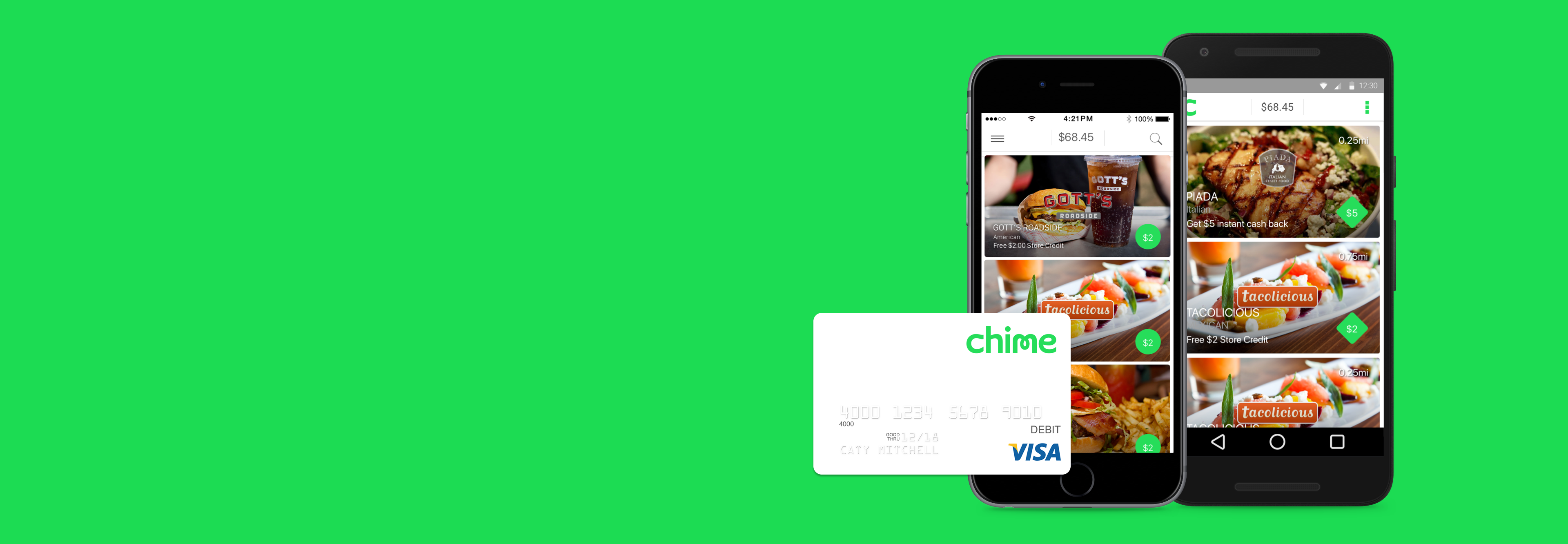 Screenshot of ChimeCard project